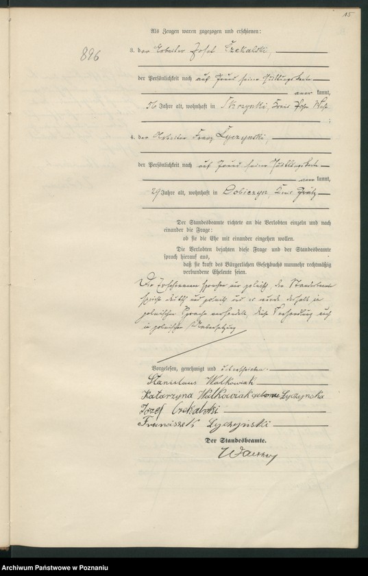 Obraz 18 z jednostki "Księga miejscowa małżeństw t. IV"