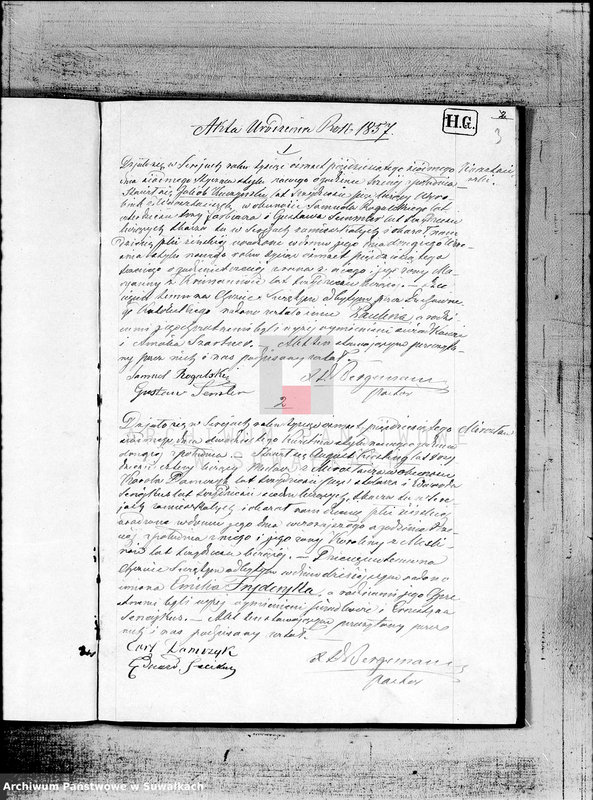 image.from.unit.number "Duplikat aktów Urodzenia, Małżeństw i Zejścia dla Filiału Ewangelicko- Augsbursgkiego w mieście Serejach sporządzony na rok 1857"