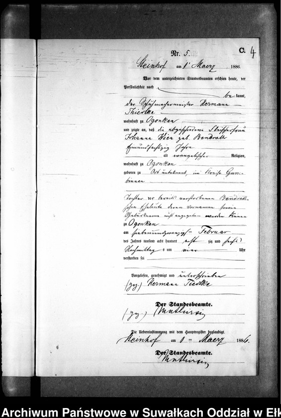 image.from.unit.number "Sterbe-Neben-Register des Preussischen Standes-Amtes Gr. Strengeln Kreis Angerburg"