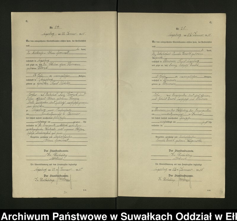 image.from.unit.number "[Sterbe - Register (Neben - Register) Standesamt Angerburg einschl. der Bezirke Gr. Strengeln, Kehlen und Prinowen]"