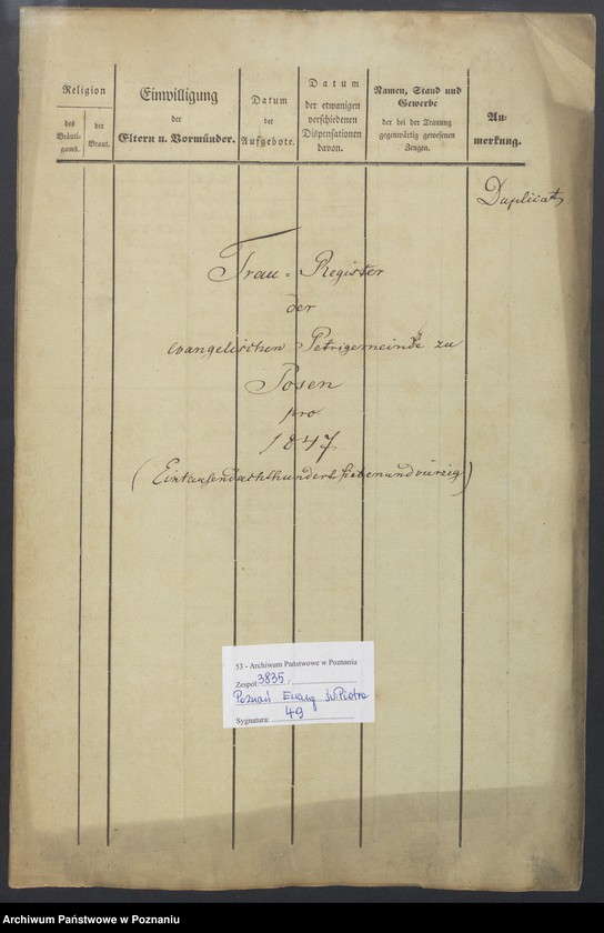 Obraz 2 z jednostki "Trauregister-Duplikat"