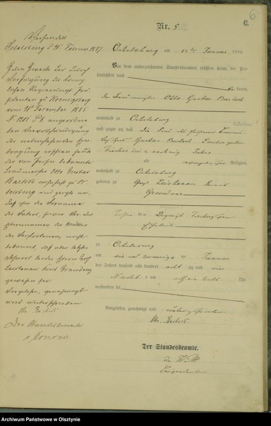 Obraz 8 z jednostki "Sterbe-Haupt-Register Nr 1 - 65"