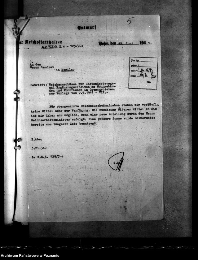 Obraz 9 z jednostki "Reichszuschüsse für Instandsetzungs - und Wohnräumen in den Grenzgebieten"