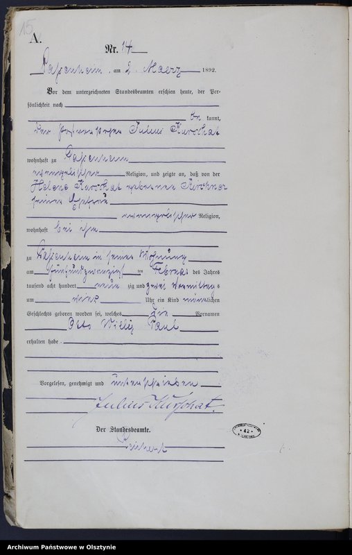 image.from.unit.number "Geburts-Haupt-Register Nr 1 - 74"