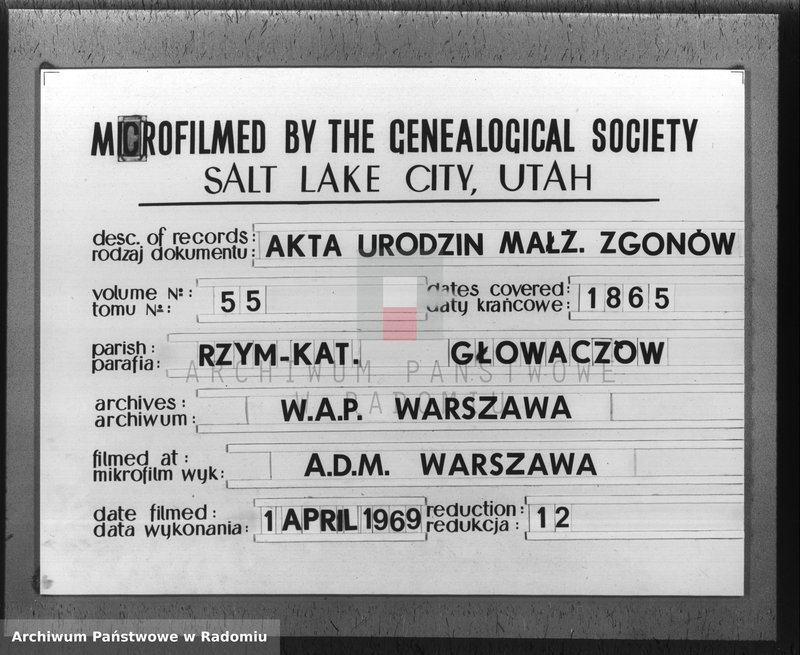 image.from.unit.number "[Duplikat akt urodzeń, małżeństw i zgonów parafii rzym.-kat. Głowaczów 1865 r.]"