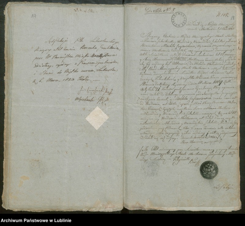 image.from.unit.number "Alegaty do ksiąg urodzeń, zapowiedzi, małżeństw i zgonów z lat 1820 - 1821"