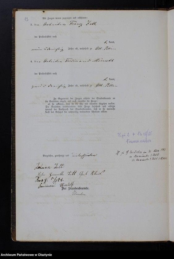 image.from.unit.number "Heiraths-Haupt-Register Tom I,Nr 1 - 29"