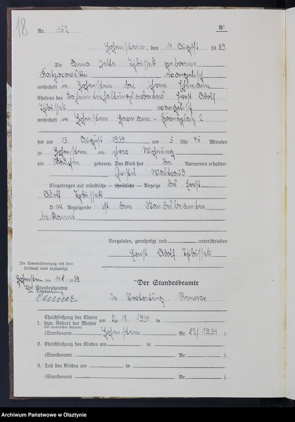 image.from.unit.number "Geburtenbuch/Zweitbuch/ Tom II,Nr 135 - 225"