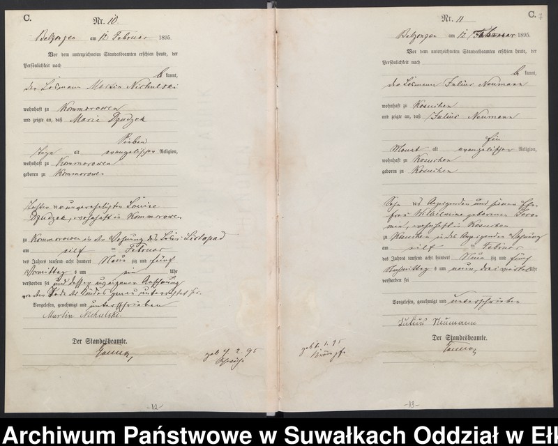 Obraz 10 z jednostki "Sterbe-Haupt-Register des Königlichen Preussischen Standes-Amtes Belzonzen Kreis Johannisburg"