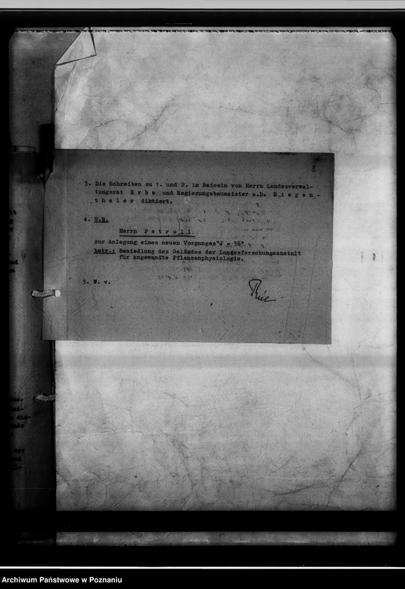 Obraz 12 z jednostki "Gauversuchsanstalt für Pflanzphysiologie Verlegung der Anstalt."