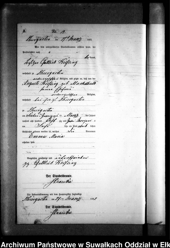 image.from.unit.number "Geburts-Neben-Register des Preussischen Standes-Amtes Prinowen Kreis Angerburg"