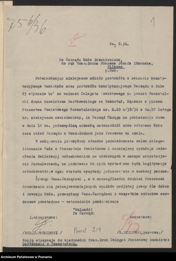 Obraz 3 z jednostki "Grzebienisko, powiat Szamotuły akta koła."