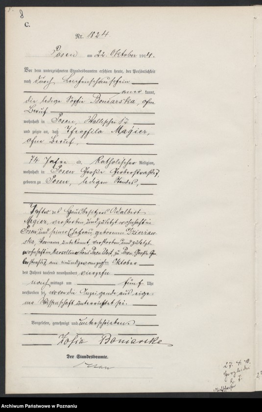 Obraz 10 z jednostki "Księga miejscowa zgonów tom V [Rejestr główny zgonów]"