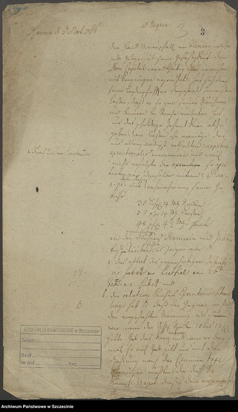 image.from.unit.number "Domkapitel contra den Land-Marschall v[on] Flemming wegen Pfandkehrung."