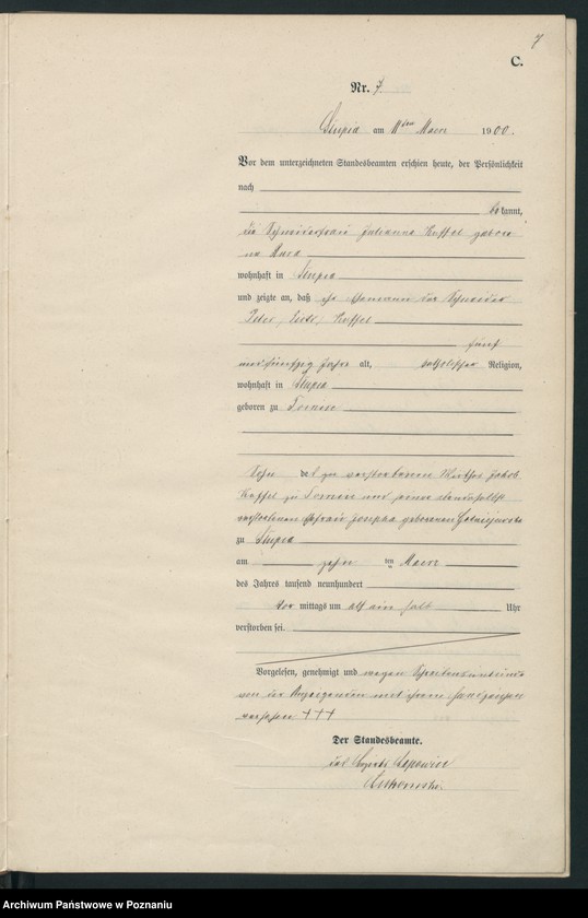 Obraz 10 z jednostki "Sterbe-Haupt-Register"