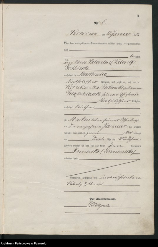 Obraz 8 z jednostki "Geburts-Haupt-Register"