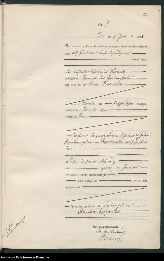 Obraz 9 z jednostki "Księga miejscowa zgonów tom I [Rejestr główny zgonów]"