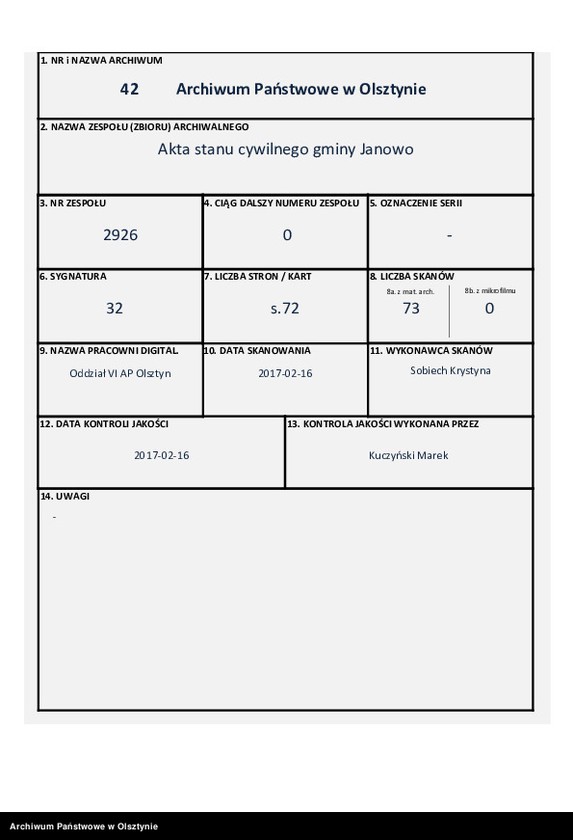 image.from.unit.number "Akta Urodzenia, Zeyścia, Zapowiedzi i Małżeństw Gminy Janow Powiatu Przasniskiego w Departamencie Płockim Od Dnia 1 Maja 1820 do ostatniego Kwietnia 1821 Roku"