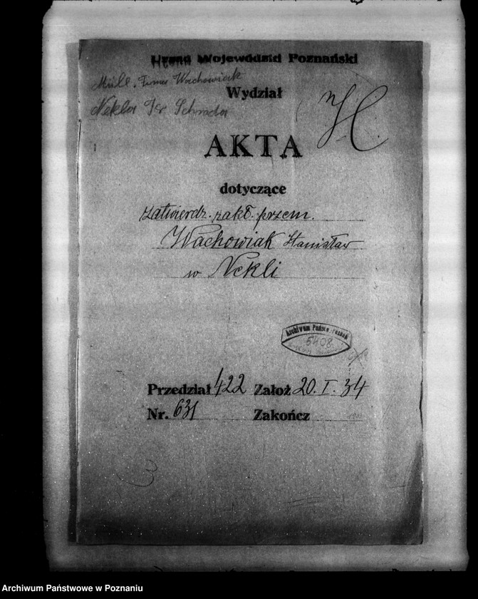 Obraz 4 z jednostki "Zatwierdzenie zakładu przemysłowego /domku dla akumulatorów/ St. Wachowiak w Nekli Młyn"