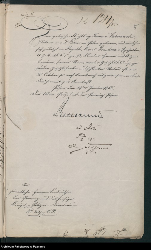 Obraz 12 z jednostki "A. betr. den polnischen Emigranten Gutspächter von Zaborowski"