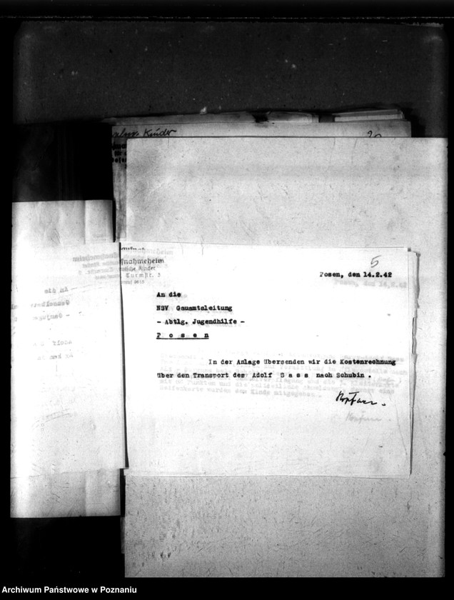 Obraz 9 z jednostki "Ehemalige Heimkinder von 1941 bis 30 V 1942, S-Z. [Przyjęcia i przekazania dzieci, litera S-Z]."