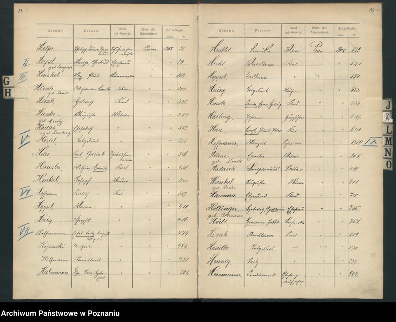 Obraz 12 z jednostki "Spis alfabetyczny zgonów za 1908"