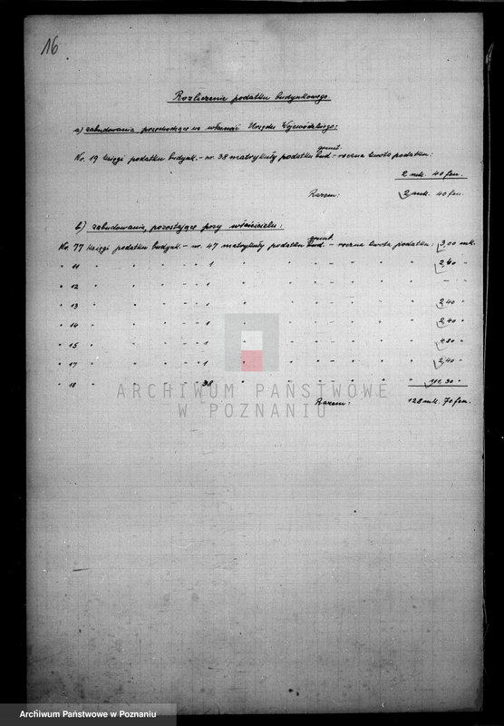 Obraz 20 z jednostki "Rozliczenie podatku gruntowego i budynkowego dla majątku Falmierowo powiatu wyrzyskiego"