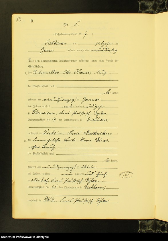 image.from.unit.number "Heiraths-Neben-Register Nr 1 - 16 [ Księga małżeństw - wtóropis ]"