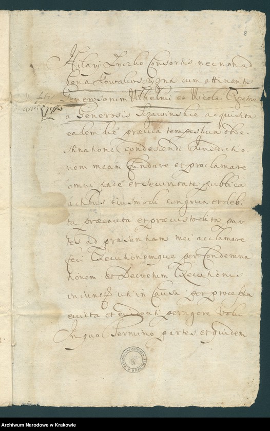 image.from.unit.number "Szczawińscy - Franciszek, wojewodzic podlaski: 1. Akta procesowo-majątkowe z Wilczewskimi 1671; 2. Akta spadkowe po Franciszku - żony Aleksandry i syna Jerzego 1691-1709"