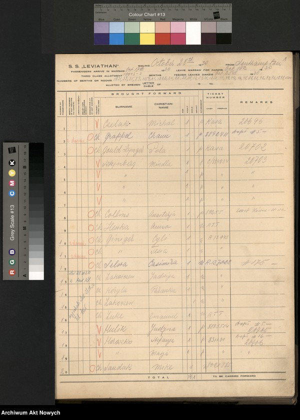 image.from.unit.number "Księga pasażerów wyjeżdżających na SS Leviathan."