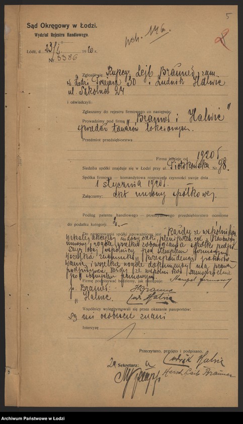 Obraz 7 z jednostki "Lejb Brauner, Ludwik Halwie- sprzedaż towarów łokciowych"