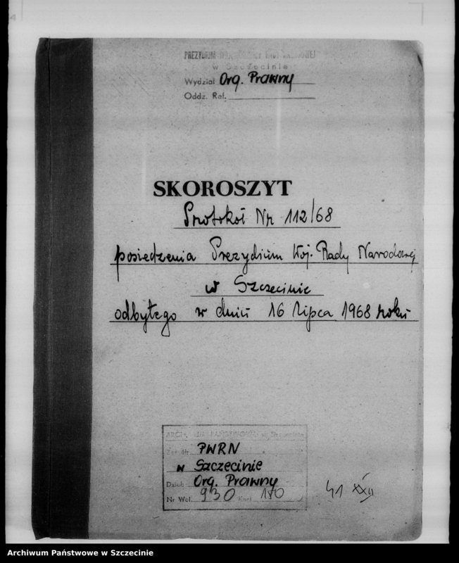 image.from.unit.number "Protokół posiedzenia Prezydium Wojewódzkiej Rady Narodowej  nr 112, miesiąc lipiec"