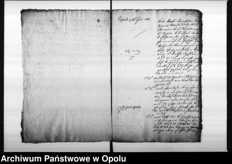 Obraz 7 z jednostki "Acta des Magistrats zu Oppeln betreffend die Ueberlassung des sogenannten städtischen Fischer Bergels an die auf der Domainen Amts Fischerey wohnenden Fischer für die Befungniss die Brücken aufzueissen Vol: I de anno 1812"
