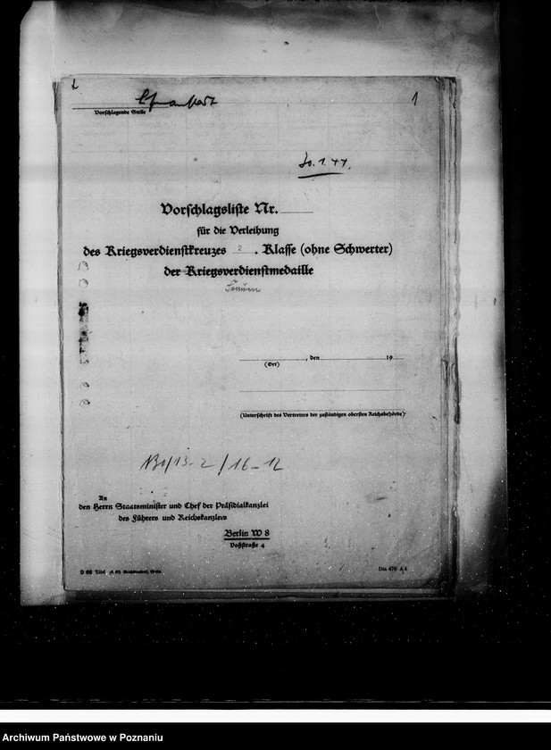 Obraz 5 z jednostki "Podania o odznaczenia dla urzędników z terenu działalności rejencji łódzkiej"