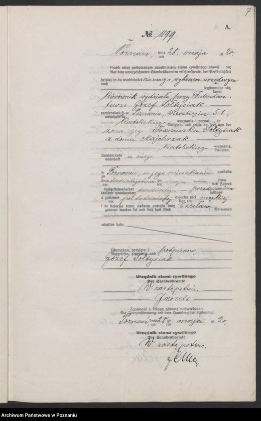 Obraz 9 z jednostki "Księga urodzeń odpis tom IV [Rejestr poboczny urodzeń]"