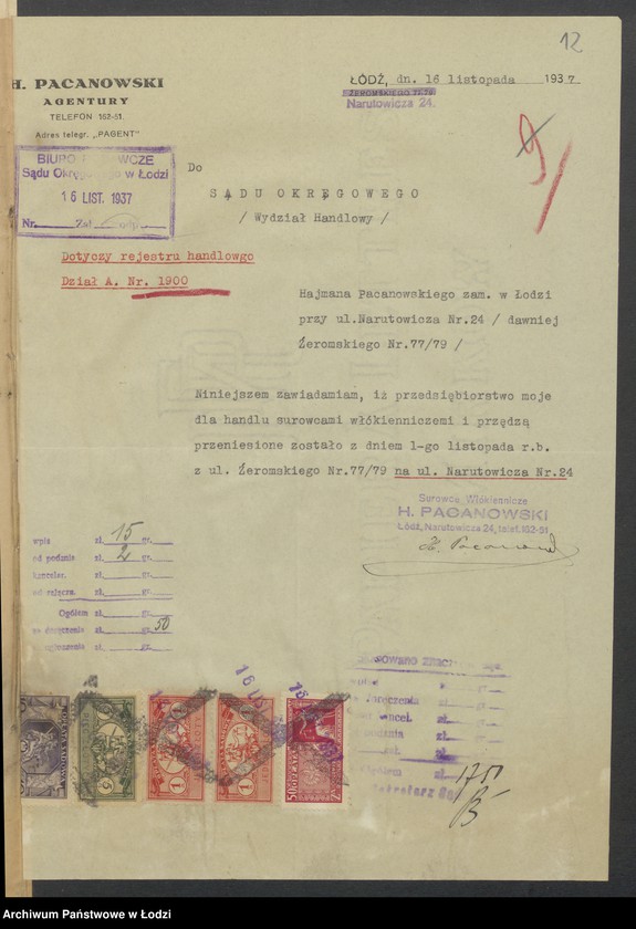 Obraz 14 z jednostki "Chaim Herszel vel Heiman Pacanowski- sprzedaż towarów manufakturowych i garderoby"