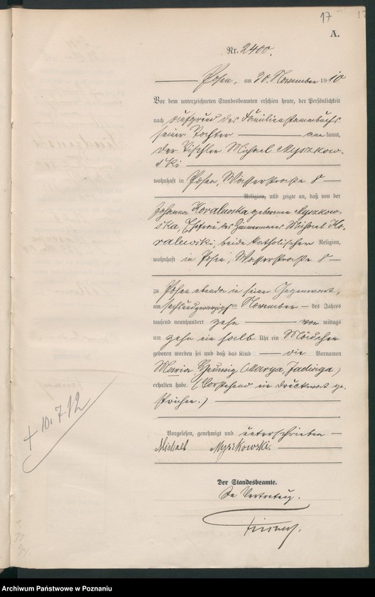 Obraz 18 z jednostki "Księga miejscowa urodzeń tom V [Rejestr główny urodzeń]"