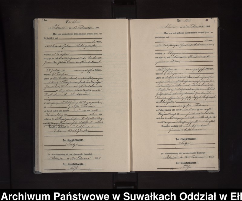 image.from.unit.number "Sterbe-Neben-Register des Königlichen Preussischen Standes-Amtes Orlen Kreis Loetzen"