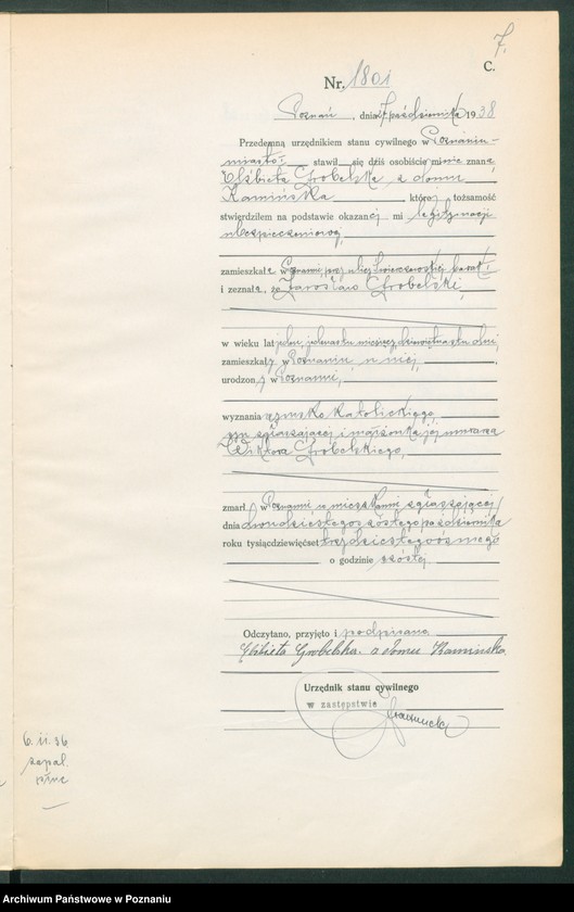 Obraz 9 z jednostki "Księga miejscowa zgonów tom IV [Rejestr główny zgonów]"