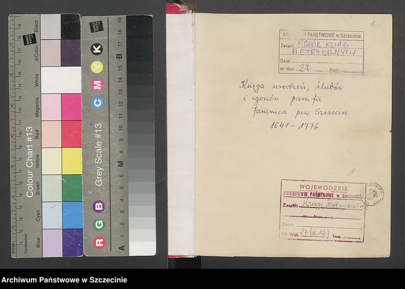 image.from.collection.number "Księga urodzonych, ochrzczonych, poślubionych i zmarłych z parafii Jasienica (Jasenitz) z lat 1641-1776111"