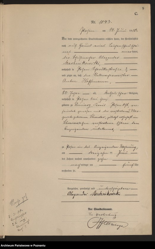 Obraz 10 z jednostki "Księga miejscowa zgonów tom III [Rejestr główny zgonów]"