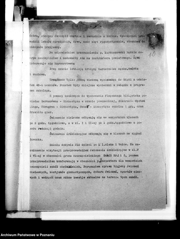 Obraz 14 z jednostki "[Sprawozdania z wizytacji wychowania fizycznego w szkołach powszechnych i zawodowych]"
