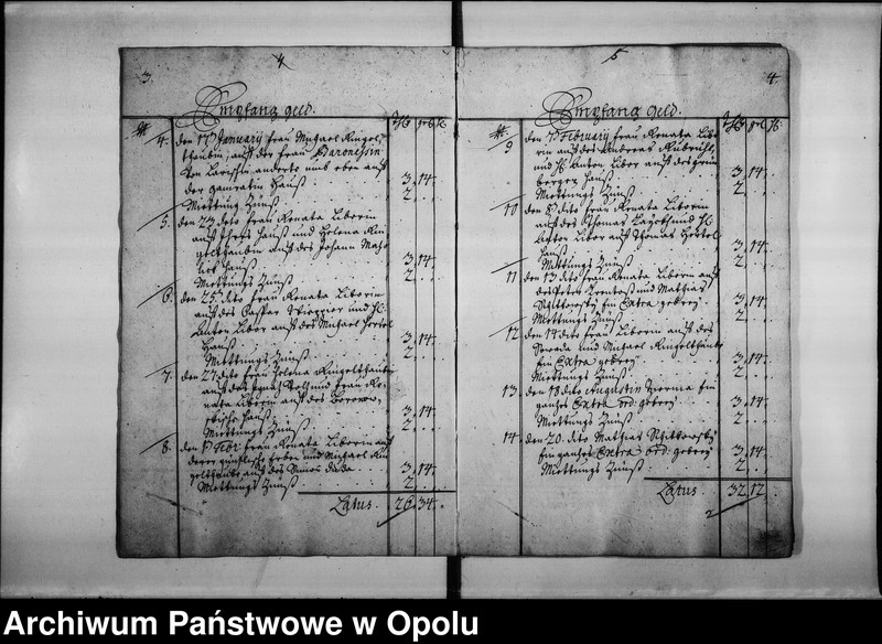 Obraz 6 z jednostki "Domnestical Cassa Rechnung. Bey der Königl[ichen] Stad Oppeln. Vom 1 January. Bis ultima Decembris Anno 1741."