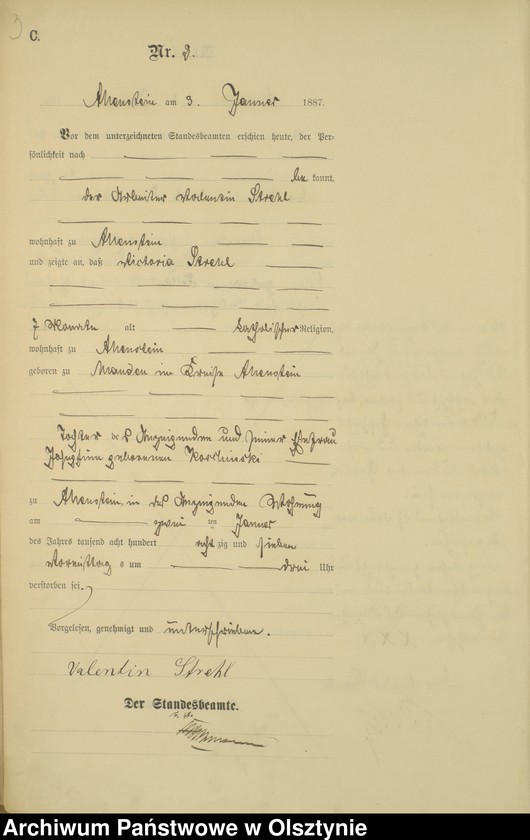 image.from.unit.number "Sterbe-Haupt-Register Tom I,Nr 1 - 316"