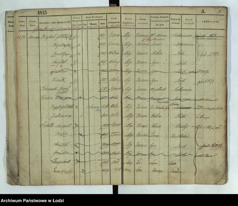 Obraz 10 z jednostki "[Księga ludności stałej Łódź nr 1269-1445]"