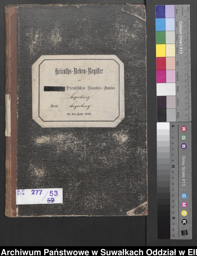image.from.unit.number "Heiraths-Neben-Register des Preussischen Standes-Amtes Angerburg Kreis Angerburg"