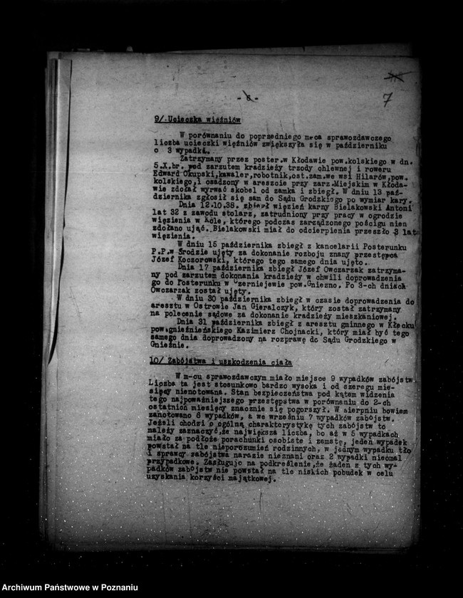 Obraz 11 z jednostki "Sprawozdania ze stanu bezpieczeństwa za miesiąc październik-listopad-grudzień 1938 r."