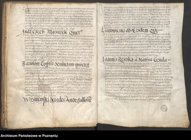 Obraz 20 z jednostki "Liber obligacionum, decretorum, quietationum, contractuum. Acta consulatus Posnaniensis ab anno 1548."