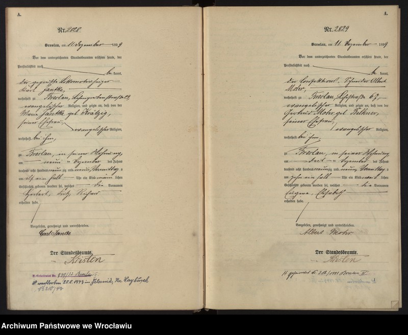 image.from.unit.number "Geburts-Haupt-Register Breslau II 1899 Band 8"