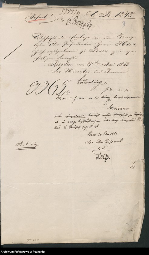Obraz 8 z jednostki "Der Uebertritt polnischer und diesseitiger Untertanen auf preussisches und jenseitiges Gebiet während der polnischen Insurrektion und die dagegen getroffenen Massnahmen."